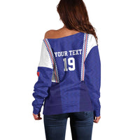 Custom World Football 2026 France Off Shoulder Sweater Allez Les Bleus Go Champions
