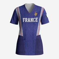 Custom World Football 2026 France Scrub Top Allez Les Bleus Go Champions