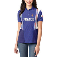 Custom World Football 2026 France Women Polo Shirt Allez Les Bleus Go Champions