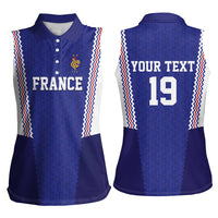 Custom World Football 2026 France Women Sleeveless Polo Shirt Allez Les Bleus Go Champions