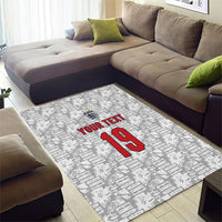 Custom World Football 2026 England Area Rug Three Lions Monogram White Glory