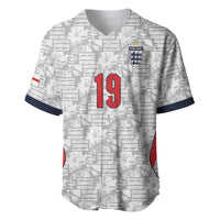 Custom World Football 2026 England Baseball Jersey Three Lions Monogram White Glory