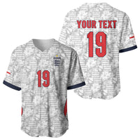 Custom World Football 2026 England Baseball Jersey Three Lions Monogram White Glory