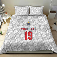 Custom World Football 2026 England Bedding Set Three Lions Monogram White Glory
