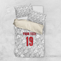 Custom World Football 2026 England Bedding Set Three Lions Monogram White Glory