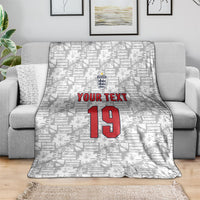 Custom World Football 2026 England Blanket Three Lions Monogram White Glory