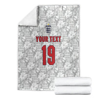 Custom World Football 2026 England Blanket Three Lions Monogram White Glory
