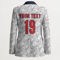 Custom World Football 2026 England Blazer Three Lions Monogram White Glory