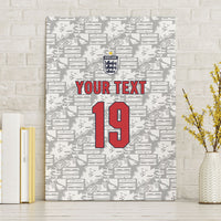 Custom World Football 2026 England Canvas Wall Art Three Lions Monogram White Glory