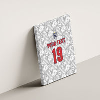 Custom World Football 2026 England Canvas Wall Art Three Lions Monogram White Glory