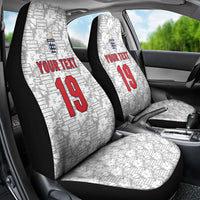 Custom World Football 2026 England Car Seat Cover Three Lions Monogram White Glory