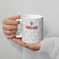 Custom World Football 2026 England Ceramic Mug Three Lions Monogram White Glory