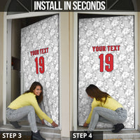 Custom World Football 2026 England Door Cover Three Lions Monogram White Glory