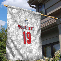 Custom World Football 2026 England Garden Flag Three Lions Monogram White Glory