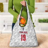 Custom World Football 2026 England Grocery Bag Three Lions Monogram White Glory