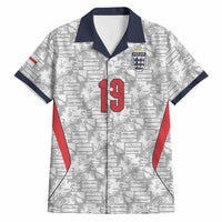 Custom World Football 2026 England Hawaiian Shirt Three Lions Monogram White Glory