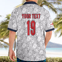 Custom World Football 2026 England Hawaiian Shirt Three Lions Monogram White Glory