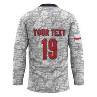 Custom World Football 2026 England Hockey Jersey Three Lions Monogram White Glory