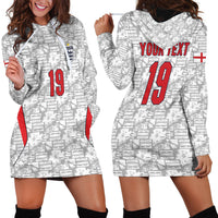 Custom World Football 2026 England Hoodie Dress Three Lions Monogram White Glory