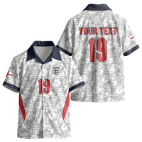 Custom World Football 2026 England Kid Hawaiian Shirt Three Lions Monogram White Glory