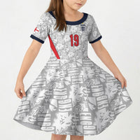 Custom World Football 2026 England Kid Short Sleeve Dress Three Lions Monogram White Glory