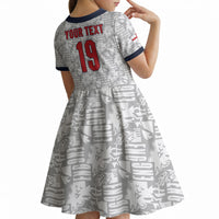 Custom World Football 2026 England Kid Short Sleeve Dress Three Lions Monogram White Glory
