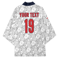 Custom World Football 2026 England Kimono Three Lions Monogram White Glory