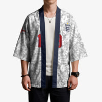 Custom World Football 2026 England Kimono Three Lions Monogram White Glory