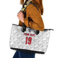 Custom World Football 2026 England Leather Tote Bag Three Lions Monogram White Glory