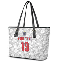 Custom World Football 2026 England Leather Tote Bag Three Lions Monogram White Glory