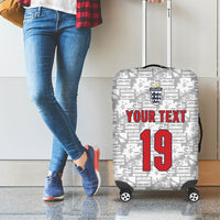 Custom World Football 2026 England Luggage Cover Three Lions Monogram White Glory