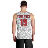 Custom World Football 2026 England Men Tank Top Three Lions Monogram White Glory