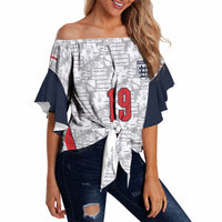 Custom World Football 2026 England Off Shoulder Wrap Waist Top Three Lions Monogram White Glory