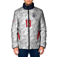 Custom World Football 2026 England Padded Jacket Three Lions Monogram White Glory
