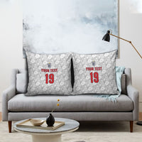 Custom World Football 2026 England Pillow Cover Three Lions Monogram White Glory