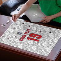 Custom World Football 2026 England Puzzle Three Lions Monogram White Glory