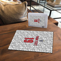 Custom World Football 2026 England Puzzle Three Lions Monogram White Glory