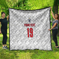 Custom World Football 2026 England Quilt Three Lions Monogram White Glory