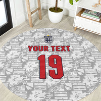 Custom World Football 2026 England Round Carpet Three Lions Monogram White Glory