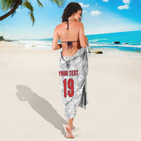 Custom World Football 2026 England Sarong Three Lions Monogram White Glory