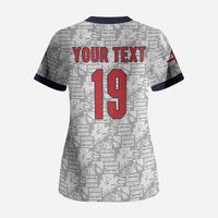 Custom World Football 2026 England Scrub Top Three Lions Monogram White Glory