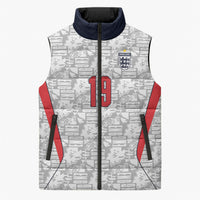 Custom World Football 2026 England Sleeveless Puffer Jacket Three Lions Monogram White Glory