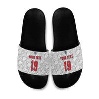 Custom World Football 2026 England Slide Sandals Three Lions Monogram White Glory