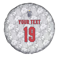 Custom World Football 2026 England Spare Tire Cover Three Lions Monogram White Glory