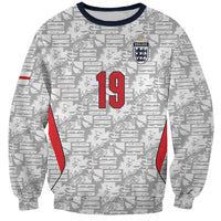 Custom World Football 2026 England Sweatshirt Three Lions Monogram White Glory