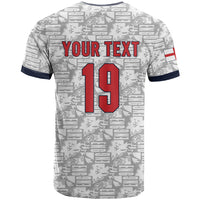 Custom World Football 2026 England T Shirt Three Lions Monogram White Glory