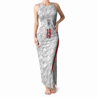 Custom World Football 2026 England Tank Maxi Dress Three Lions Monogram White Glory