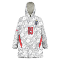 Custom World Football 2026 England Wearable Blanket Hoodie Three Lions Monogram White Glory