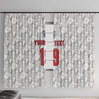 Custom World Football 2026 England Window Curtain Three Lions Monogram White Glory