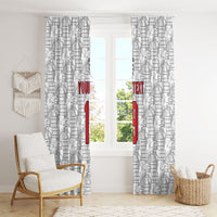 Custom World Football 2026 England Window Curtain Three Lions Monogram White Glory